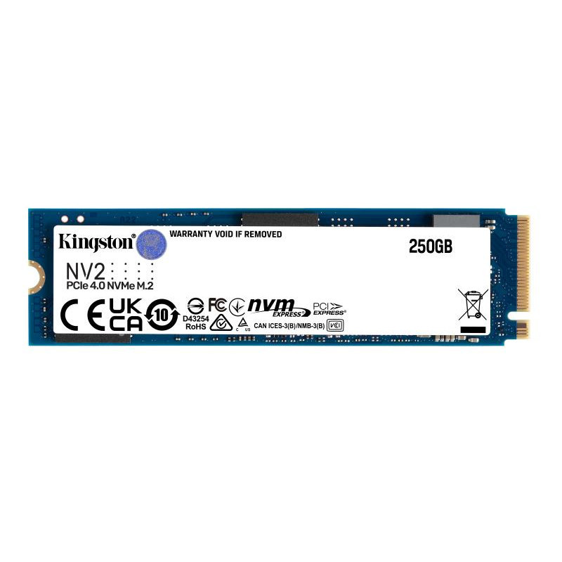 Disques SSD - Kingston Technology - 250G NV2 M.2 2280 PCIe 4.0 NVMe SSD