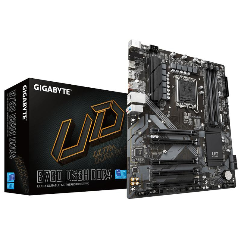 Cartes mères - GIGABYTE - B760 DS3H DDR4 Carte Mère - Prend en charge les processeurs Intel Core 14e génération, VRM numérique 1