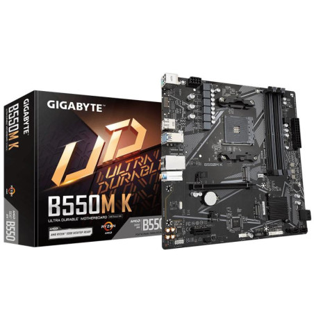 Cartes mères - GIGABYTE - B550M K Carte mère - Processeurs AMD Ryzen 5000, jusqu'à 4733 MHz DDR4, 1xPCIe 4.0 + 1xPCIe 3.0 M.2, L