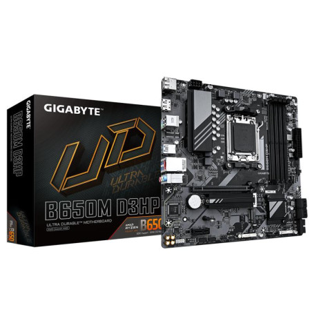 Cartes mères - GIGABYTE - B650M D3HP Carte mère - AMD Ryzen série 9000, VRM 5+2+2 phases, jusqu'à 7600 MHz DDR5 (OC), 2xPCIe 4.0