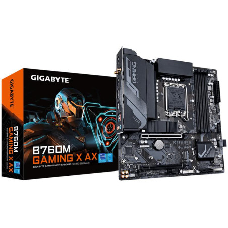 Cartes mères - GIGABYTE - B760M Gaming X AX Carte mère - Compatible avec les processeurs Intel Core 14e génération, VRM 8+1+1 ph