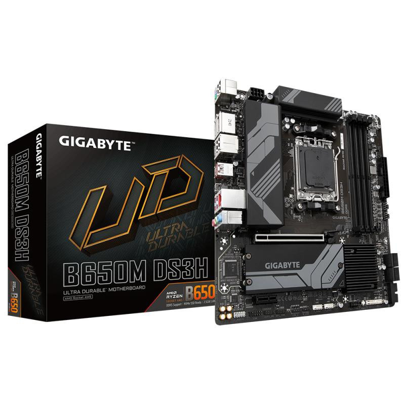 Cartes mères - GIGABYTE - B650M DS3H Carte mère - AMD Ryzen série 9000, VRM 6+2+1 phases, jusqu'à 8000 MHz DDR5 (OC), 2xPCIe 4.0