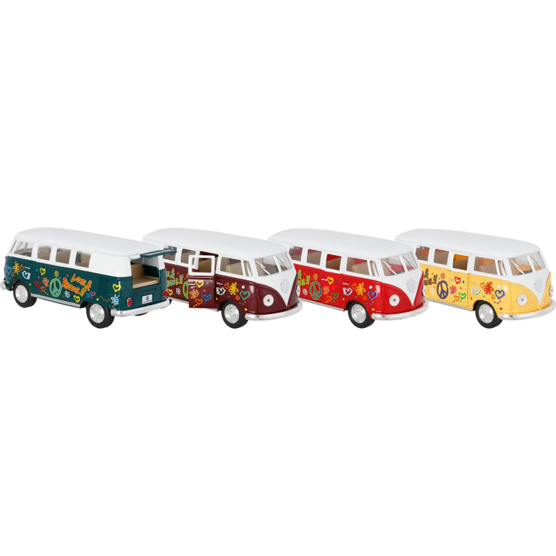 Display de 12 Volkswagen Microbus (1962), en métal, 1/32, L de 13,5 cm - jouet à l'ancienne