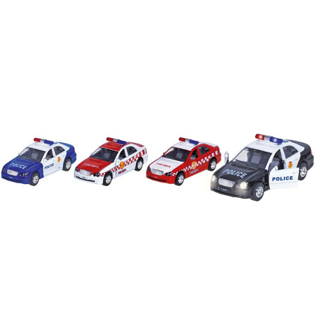 Voiture de police et pompiers