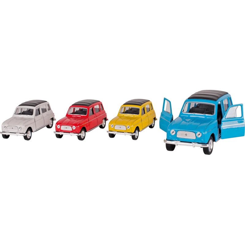 Display de 12 Renault 4, en métal, 1/34, L de 11,5 cm - jouet à l'ancienne