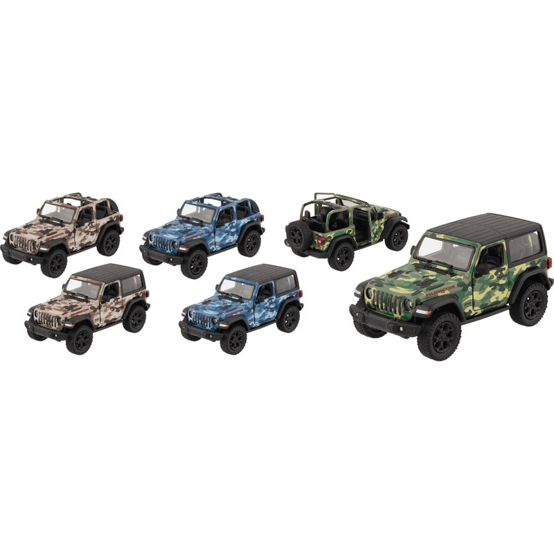 Display de 12 Jeep Wrangler (2018), métal, 1/34, L de 12,5 cm - jouet à l'ancienne