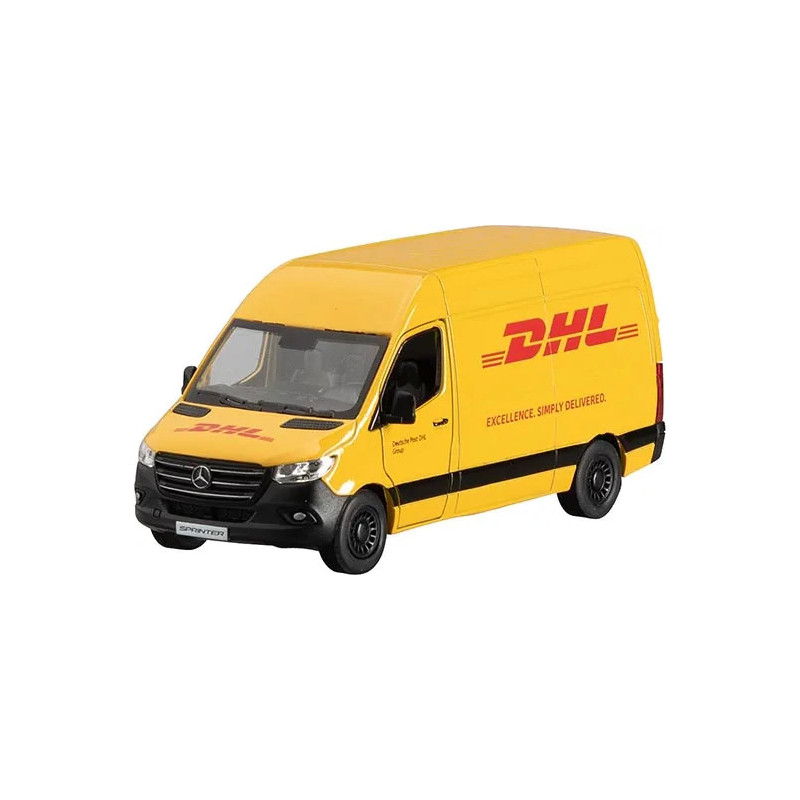 Display de 12 Mercedes Benz Sprinter DHL, en métal, 1/48, L de 12,5 cm - jouet à l'ancienne