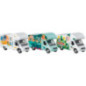 Set de 6 Camping-car, en métal et plastique, L de 12 cm - jouet à l'ancienne