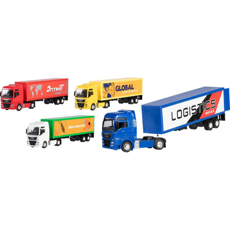 Display de 8 MAN TGX, 1/64, L de 24,5 cm - jouet à l'ancienne