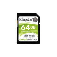 Cartes mémoire - Kingston Technology - Carte SDXC Canvas Select Plus 100R C10 UHS-I U1 V10 de 64 Go | Soul Rebel E-Shop