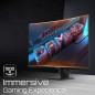 Écrans plats de PC - GIGABYTE - GS27FC Moniteur de jeu incurvé 27" FHD - 1920 x 1080, 1500R, 180Hz, 1 ms, 250 cd/m², FreeSync Pr