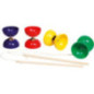 Set of 4 Diabolo with sticks and string - old-fashioned toy