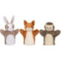 Set de 3 Marionnettes écureuil, lapin et hérisson - jouet à l'ancienne