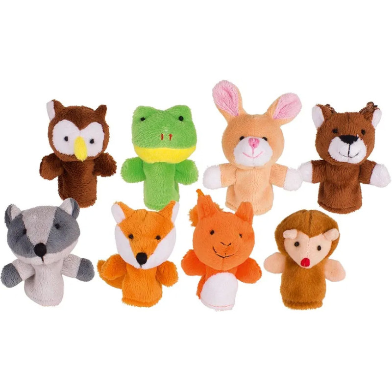 Set de 8 Marionnettes à doigts, animaux de la forêt - jouet à l'ancienne
