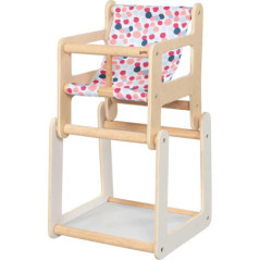 Chaise haute pour poupée avec table