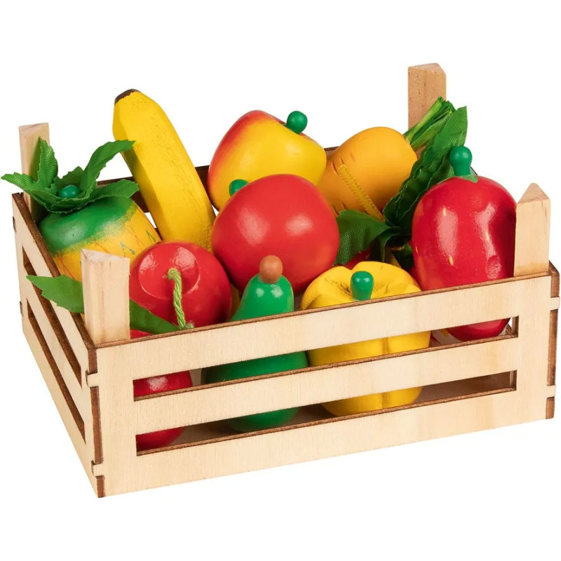 Set de 1 Fruits et légumes dans une cagette, - jouet à l'ancienne