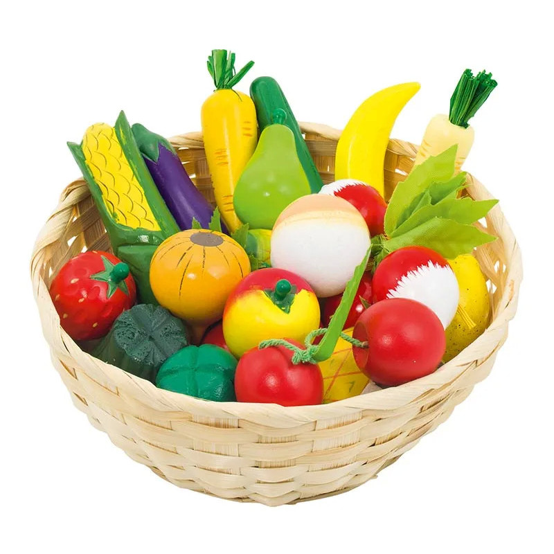 Set de 1 Corbeille de fruits et légumes - jouet à l'ancienne
