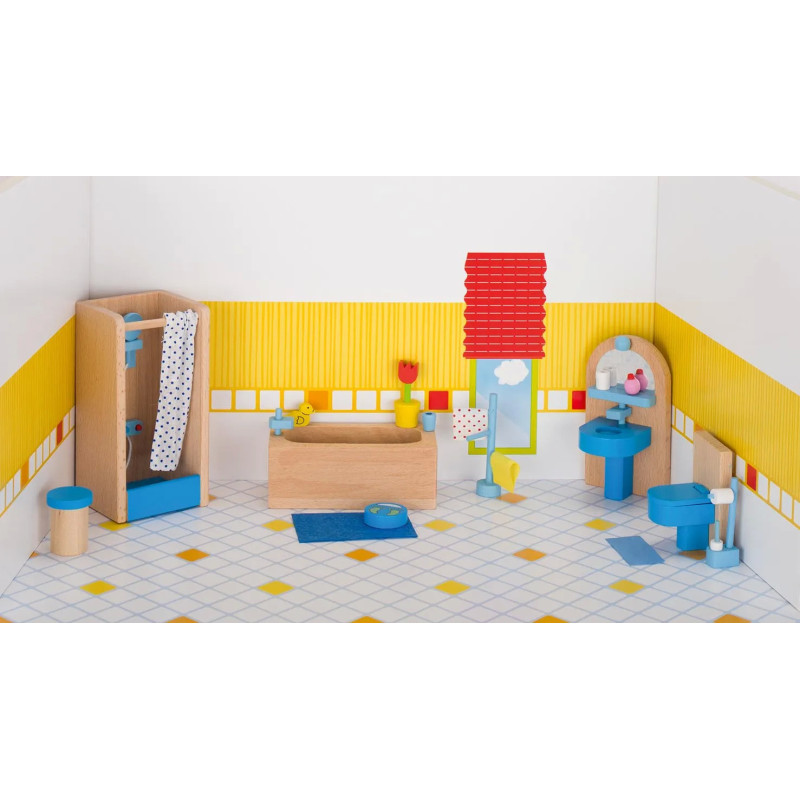 Set de 1 Meubles de poupées, salle de bain - jouet à l'ancienne