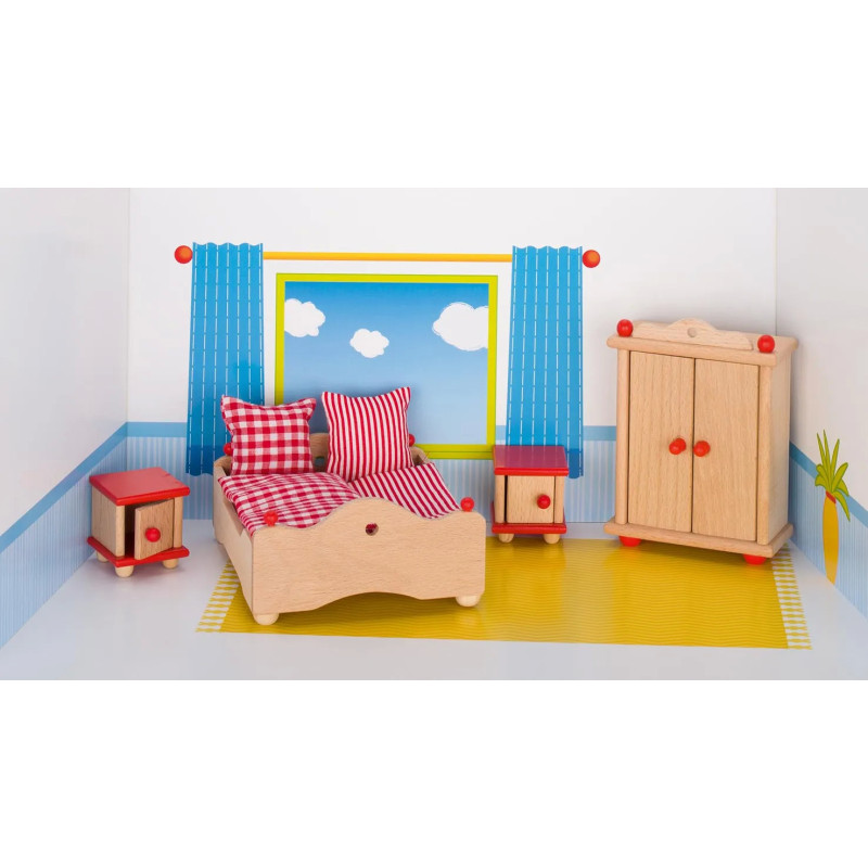 Set de 1 Meubles de poupées, chambre à coucher - jouet à l'ancienne
