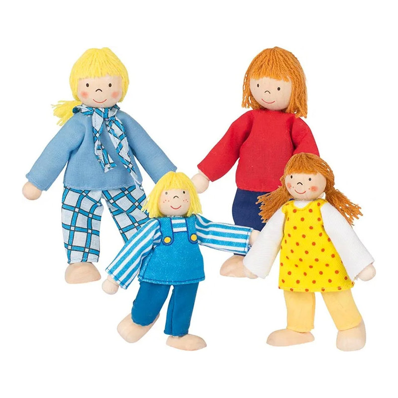 Set de 1 Poupées flexibles famille - jouet à l'ancienne