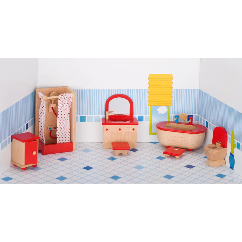 Set de 1 Meubles de poupées, salle de bain - jouet à l'ancienne