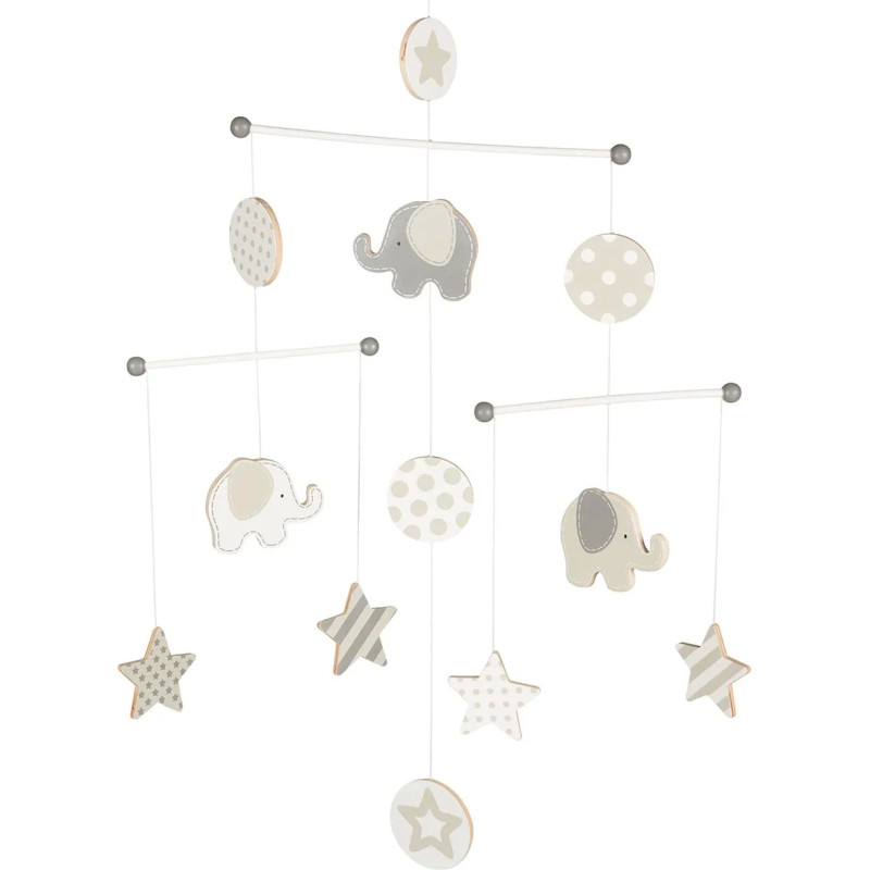 pièce 1 Mobile, éléphants et étoiles - jouet à l'ancienne