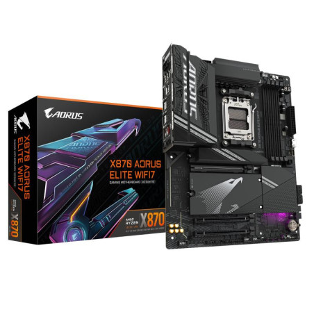 Cartes mères - GIGABYTE - X870 AORUS ELITE WIFI7 Carte Mère - Prend en charge les processeurs AMD Ryzen 9000, 16+2+2 phases VRM,