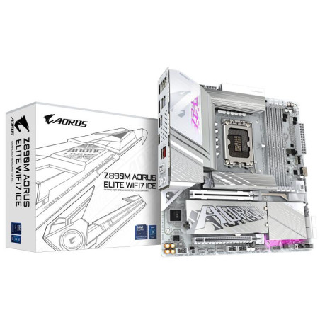 Cartes mères - GIGABYTE - Carte mère Z890M AORUS ELITE WIFI7 ICE - Prend en charge les processeurs Intel Core Ultra (Série 2), V