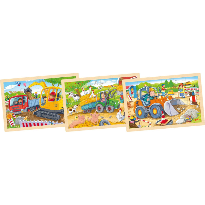 Display de 9 Assortiment de puzzles, 24 éléments - jouet à l'ancienne