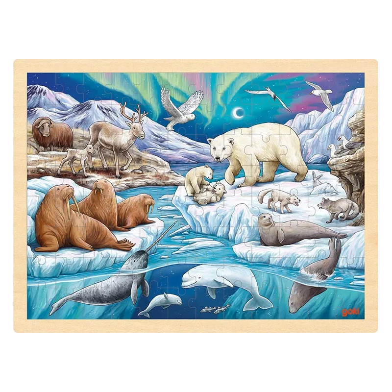 pièce 1 Puzzle, animaux de l'océan Arctique - jouet à l'ancienne