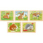 Set de 5 Assortiment de puzzles, animaux de la forêt - jouet à l'ancienne