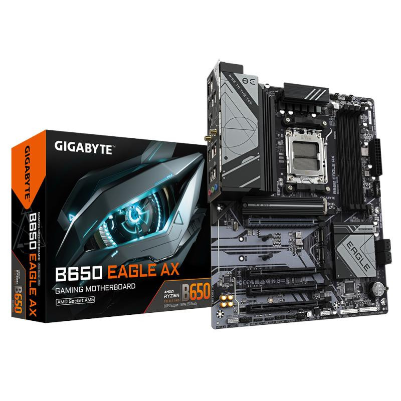 Cartes mères - GIGABYTE - B650 EAGLE AX Carte mère - AMD Ryzen série 9000, VRM 12+2+2 phases, jusqu'à 7600 MHz DDR5 (OC), 1xPCIe