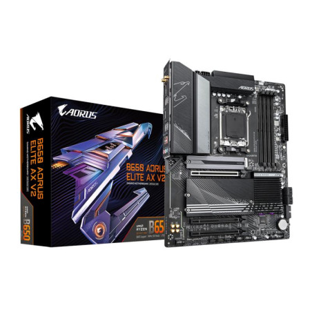 Cartes mères - GIGABYTE - B650 AORUS ELITE AX V2 Carte mère - AMD Ryzen série 9000, VRM 12+2+2 phases, jusqu'à 8000 MHz DDR5 (OC