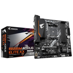 Cartes mères - GIGABYTE - B550M AORUS ELITE AX Carte mère - Processeurs AMD Ryzen 5000, VRM 5+3 phases, jusqu'à 4733 MHz DDR4, 1