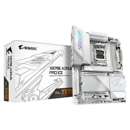 Cartes mères - GIGABYTE - X870E AORUS PRO ICE Carte Mère - Prend en charge les processeurs AMD Ryzen 9000, 16+2+2 Phases VRM Dig