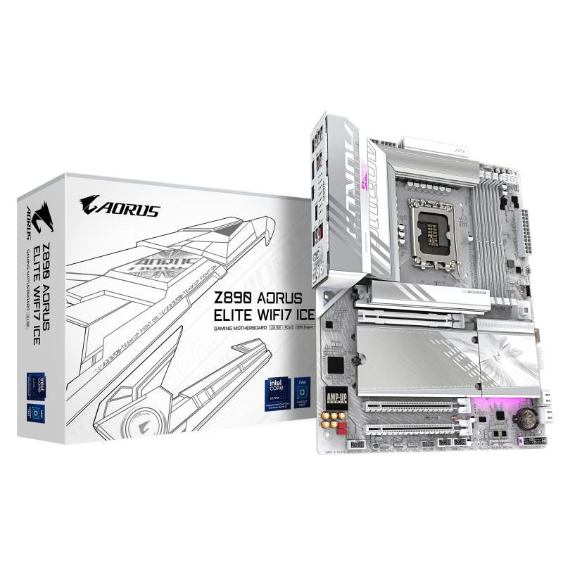 Cartes mères - GIGABYTE - Carte mère Z890 AORUS ELITE WIFI7 ICE - Prend en charge les processeurs Intel Core Ultra (Série 2), VR