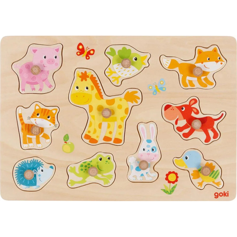 pièce 1 Puzzle à encastrements, bébés animaux - jouet à l'ancienne