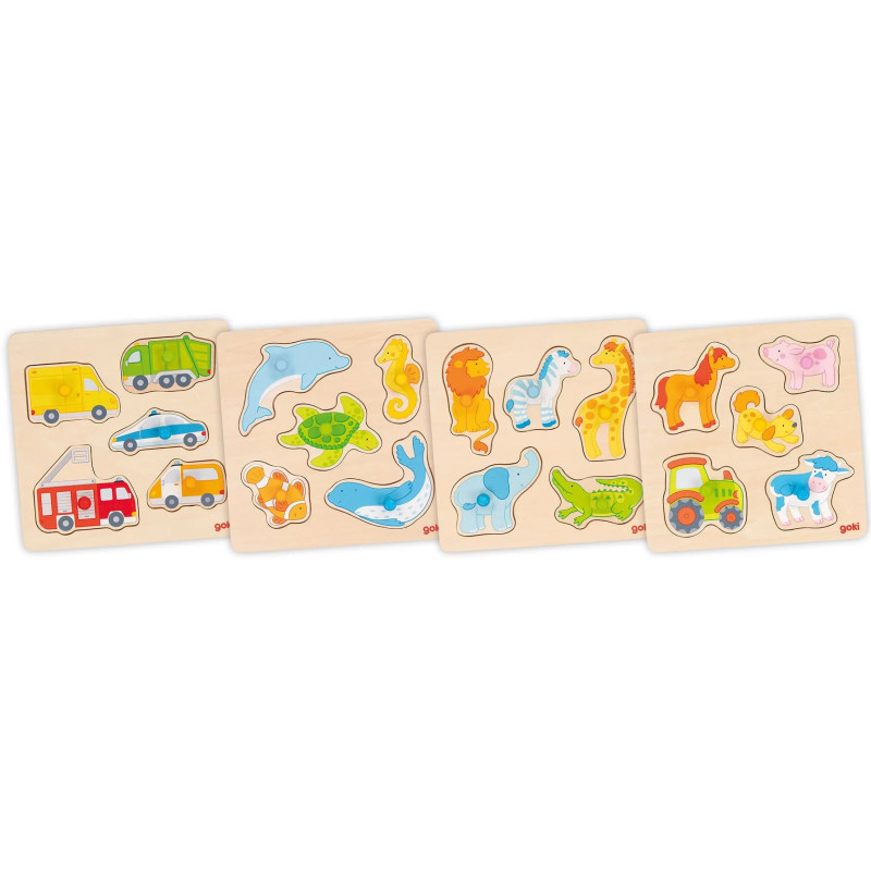 Display de 8 Assortiment de puzzles à encastrements - jouet à l'ancienne