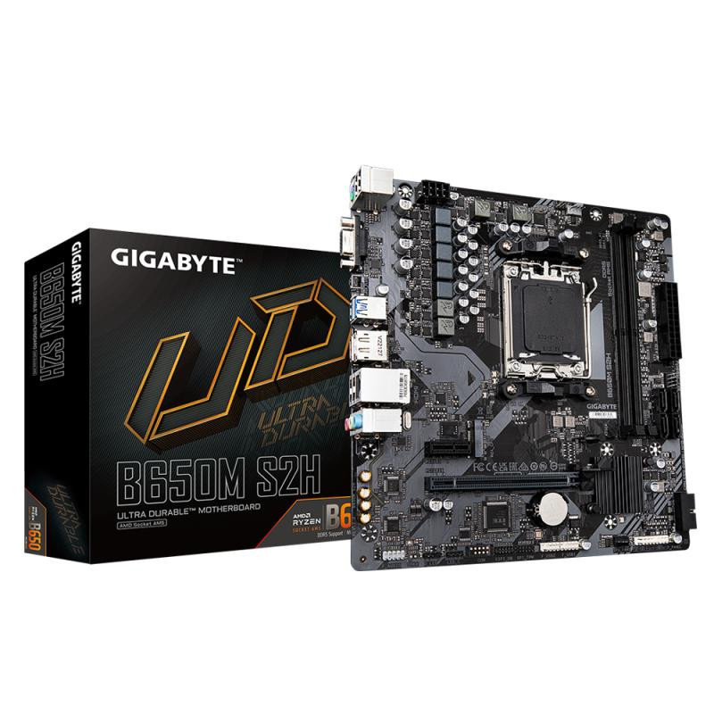 Cartes mères - GIGABYTE - B650M S2H Carte mère - AMD Ryzen série 9000, VRM 5+2+2 phases, jusqu'à 6400 MHz DDR5 (OC), 1xPCIe 4.0 