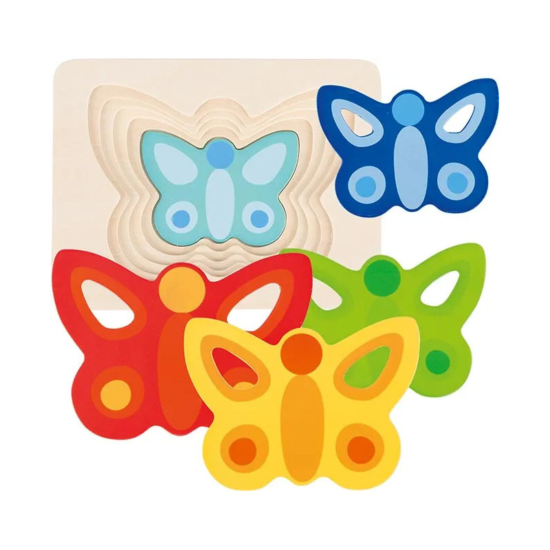 pièce 1 Puzzle à couches, papillon II - jouet à l'ancienne