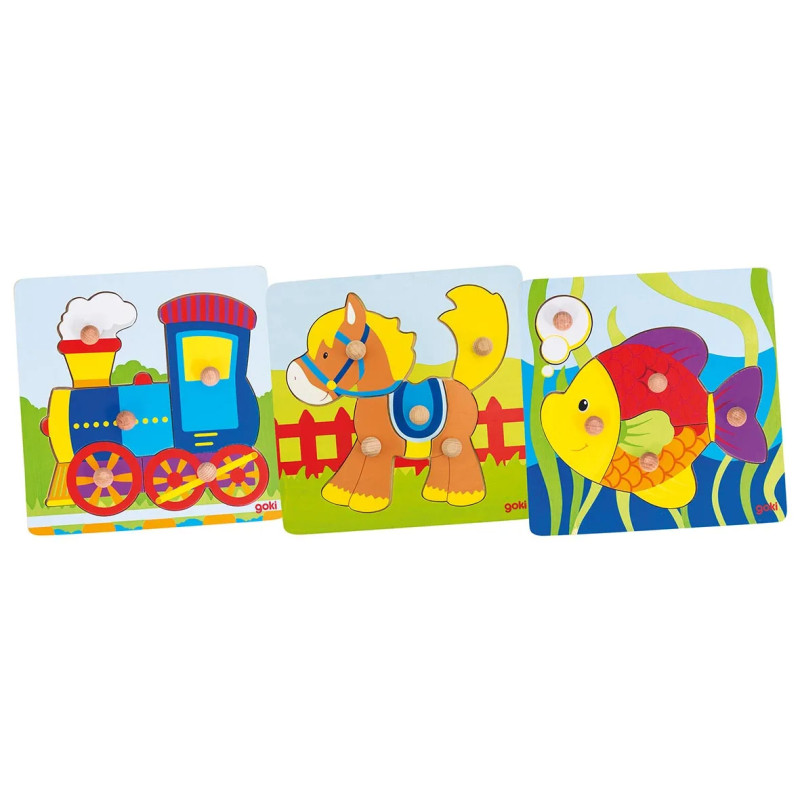 Display de 8 Assortiment de puzzles à encastrements - jouet à l'ancienne