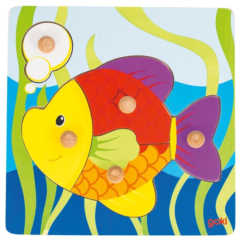 pièce 1 Puzzle à encastrements, poisson - jouet à l'ancienne