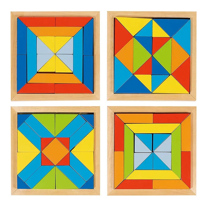 Set de 4 Mosaïques, monde des formes - jouet à l'ancienne