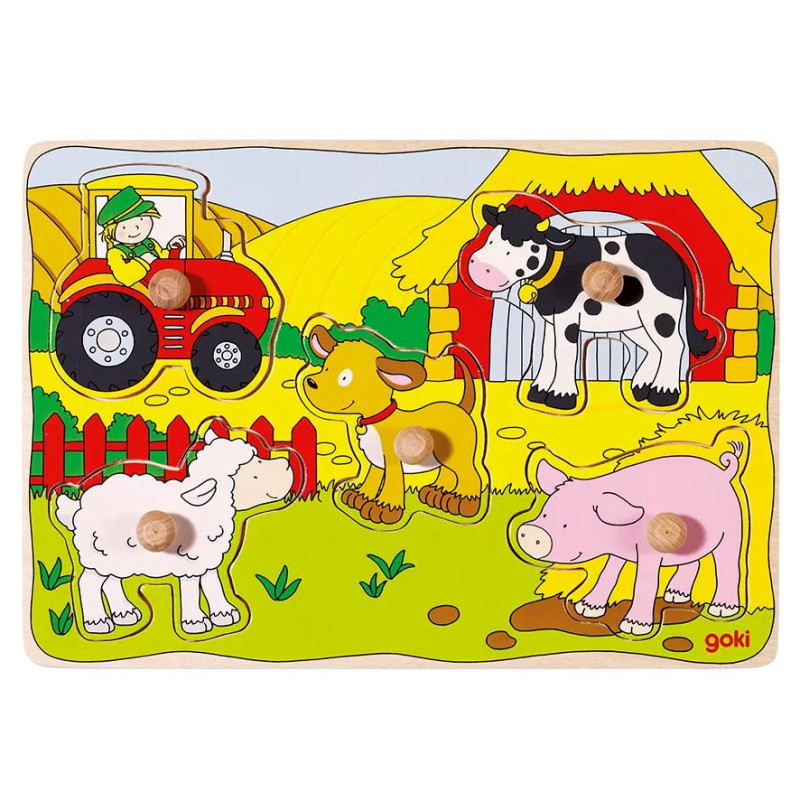 pièce 1 Puzzle à encastrements, à la ferme - jouet à l'ancienne