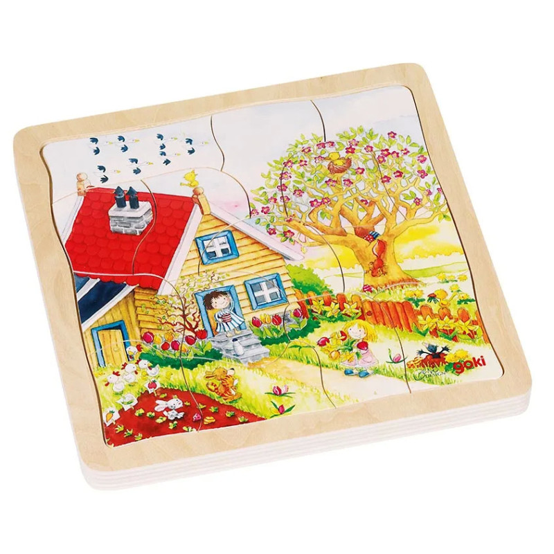 pièce 1 Puzzle à couches, quatre saisons - jouet à l'ancienne