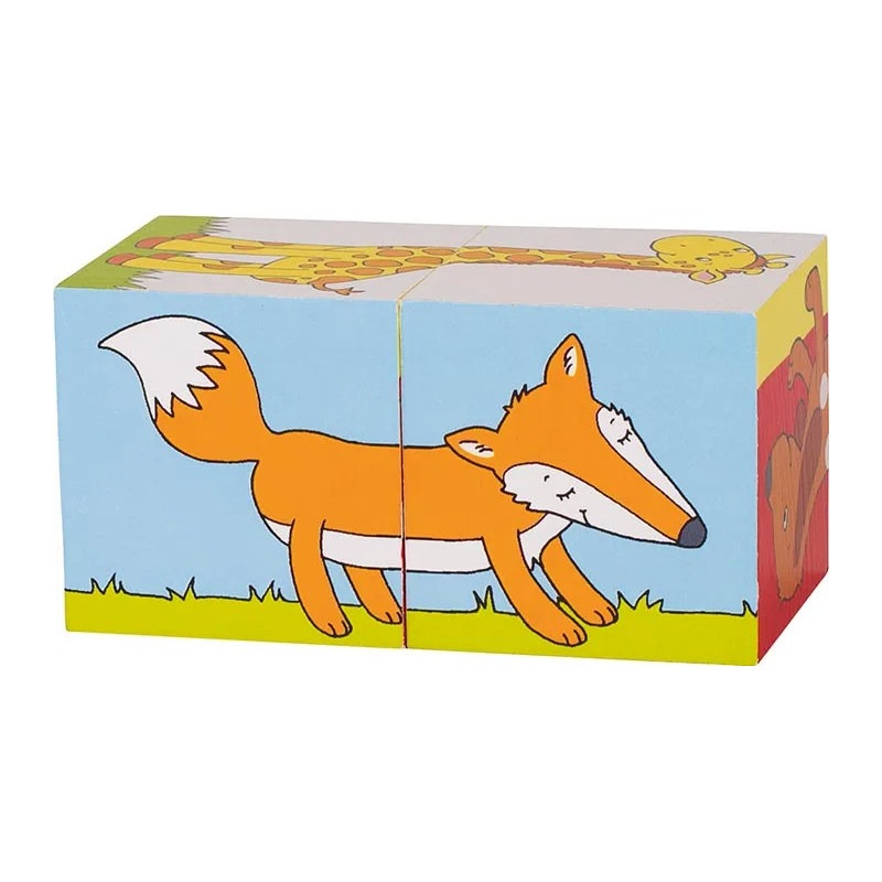 pièce 1 Puzzle de cubes, animaux - jouet à l'ancienne