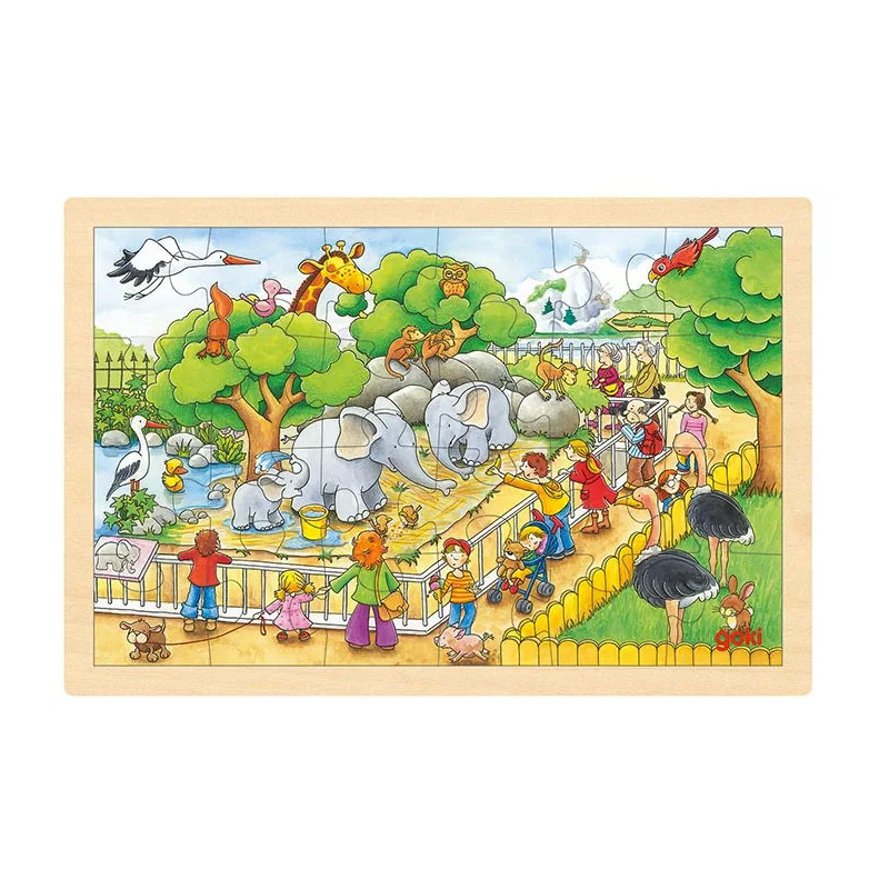 pièce 1 Puzzle, journée au zoo - jouet à l'ancienne