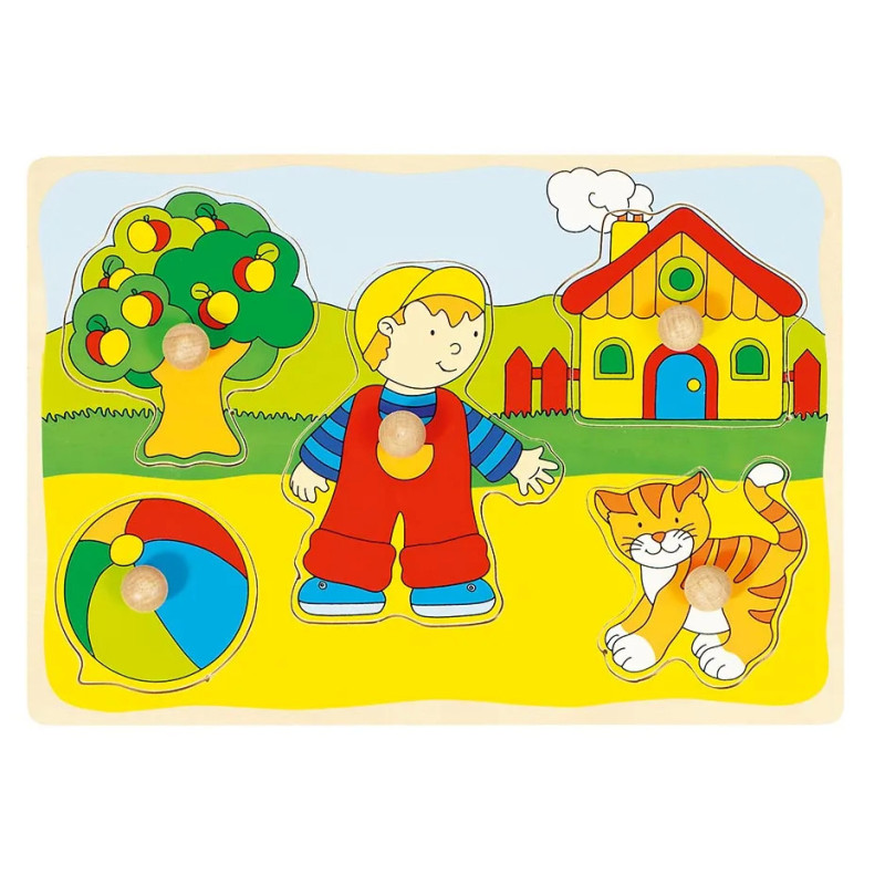 pièce 1 Puzzle à encastrements, chat, maison … - jouet à l'ancienne