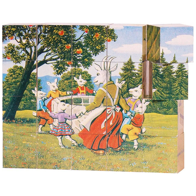 pièce 1 Puzzle de cubes, contes - jouet à l'ancienne