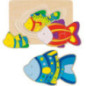 pièce 1 Puzzle à couches, poissons - jouet à l'ancienne